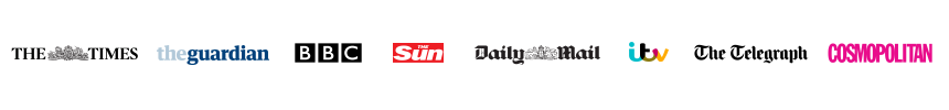 As featured in The Times, The Guardian, BBC, The Sun, Daily Mail, ITV, The Telegraph