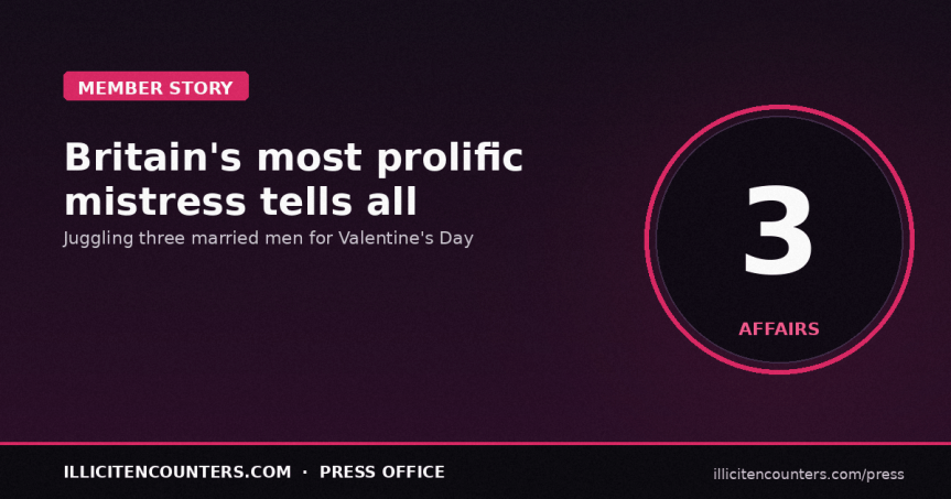 Britain’s most prolific mistress: how I am juggling three affairs with married men for Valentine’s Day