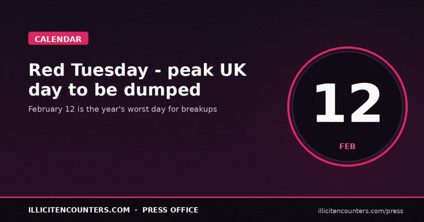 Beware of Red Tuesday – top day of the year to be dumped is tomorrow (Tues, Feb&nbsp;12th)