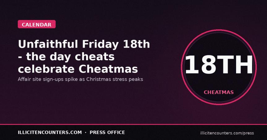 Unfaithful Friday 18th is Upon Us – Day Chosen by Cheats to Celebrate&nbsp;Cheatmas!