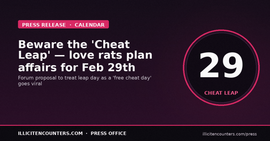 Beware of ‘Cheat Leap’: Love Rats Plan to Have Affairs on the 29th&nbsp;February