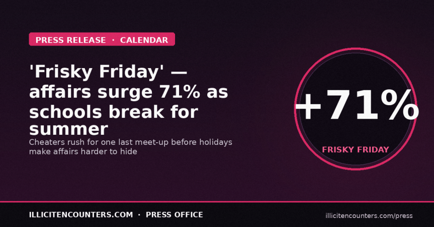 Affair surge expected on ‘Frisky Friday’ as schools break up for summer&nbsp;holidays