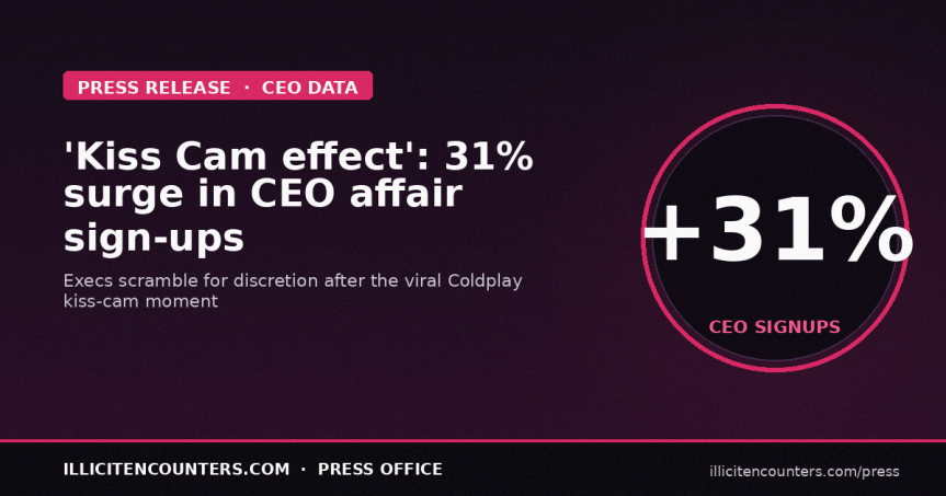 The ‘Kiss Cam Effect’: Affairs Site Reports 31% Spike in CEO Sign-Ups After Coldplay Concert Goes&nbsp;Viral