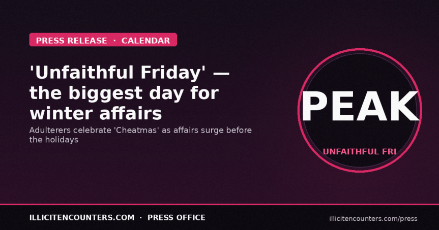 Today is ‘Unfaithful Friday’– the biggest day for winter affairs as adulterers celebrate&nbsp;‘Cheatmas’