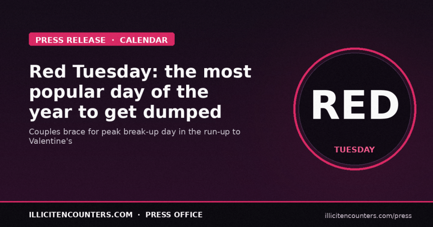 Red Tuesday: Why tomorrow is the most popular day of the year to get&nbsp;dumped